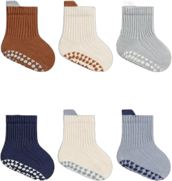 Baby Boys Toddlers Grips Socks Kids Non Slip Crew Cotton Gift Socks Blue 6-12 Months