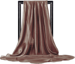 vimate 35" Square Silk Like Head Scarf - Women's Fashion Satin Scarf Bandana for Hair Wrapping at Night. E#. Light Coffee