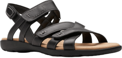 Clarks Women's Elizabelle Gem Flat Sandal, Black Leather, 6