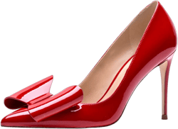YDN Women Elegant Stiletto High Heel Pumps Pointed Toe Slip on Dress Sandal Shoes Slide Patent Leather with Bow Shoes for Office Ladies Size 4-15 US 12 Red