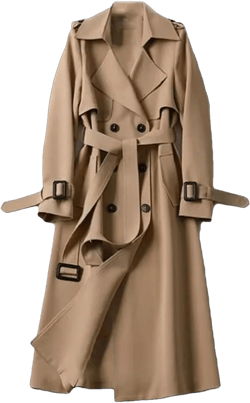 Women British Style Windbreaker Streetwear Double Breasted Long Trench Coats Elegant Medium Length Jackets Small Khaki