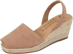Espadrille Wedges for Women – Dressy Soft Leather Peep Toe Women’s Wedge Sandals, Casual Summer Slip on Espadrilles 11 Tan Nubuck
