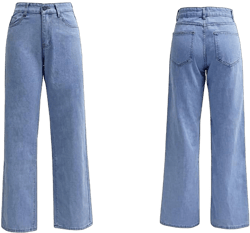 Women's High Waist Loose Fit Jeans Straight Leg Jeans Business Casual Baggy Jean Trousers Work Clothes Cute Jeans for Tall Women Light Blue L