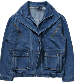 Manfinity EMRG Men's Casual Acid Washed Double-Layer Collar Denim Jacket, Autumn
