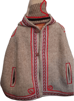 Woolen Embroidered Folk Nouveau Woolen Cape. Women&#39;s Woolen hooded coat