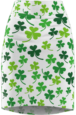 St. Patrick&#39;s Day shamrock print Women&#39;s Mini Skirt, festive St. Paddy&#39;s Day party skirt, green shamrock , women or teens Irish themed skirt