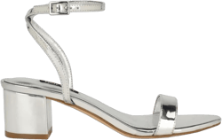 Nine West Women's Allora Heeled Sandal 7 Silver 040