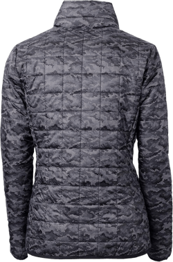 Cutter & Buck Rainier Primaloft Womens Eco Insulated Full Zip Printed Puffer Jacket 3X-Large Black