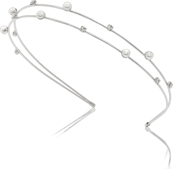 Pearls Crystals Double Silver Metal Thin Tiaras Women Wedding Quality FashionHeadbands Pearls Crystals on silver