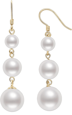 Pearl Drop Earrings for Women, 925 Sterling Silver Freshwater Pearl June Birthstone Long Pearl Dangle Earrings jewelry Gifts for Mom Wife Girlfriend