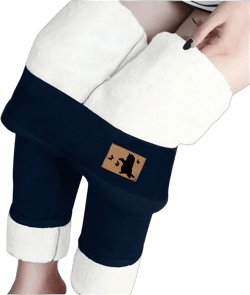 Womens Winter Casual Solid Color Elastic High Waist Home Workout Trousers Pants Ski Thermals Navy-a 3X-Large
