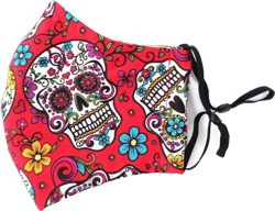 Fog Less Best Fit Sugar Skull Calavera Cinco de Mayo Day of the Dead Dia de los Muertos Cloth Face Mask Removable Nose Wire Support Filter Pocket Womens Juniors