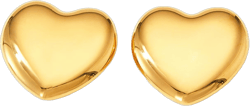 18K Gold Plated Heart Earrings for Women Gold Heart Stud Earrings Puffy Heart Shaped Earrings Women Heart Earrings Chunky Heart Statement Earrings 25mm