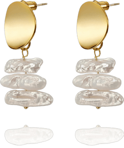 CW 18K gold-plated Baroque pearl dangle earrings,unique rainbow luster delicate and elegant personality suitable for womens trendy.