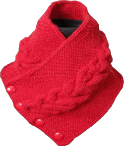 Woolen Women Winter Neck Warmer-Handmade Stylish Wrap Cowl Scarf Cozy Cold Weather Accessories Chunky Knit Scarves, Hand Knitted Soft Wool Good Gift For Moms, Wife, Girl Friend, Women, RED 30x8