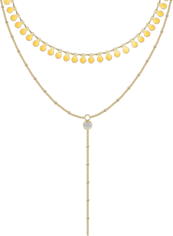 Lariat Gold Necklaces for Women - 18k Gold Plated Long Necklace,Y-Shaped Choker Simple Necklace Layered Beaded Chain Drop Necklace Trendy Jewelry,Valentine's Day Wedding Prom Gift For Her Girlfriend Gold style 1