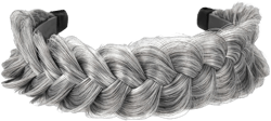 Wide Braided Headband Hoop Fashion Hair Accessories Elastic Non-slip Band for Women and Girl (silver grey)