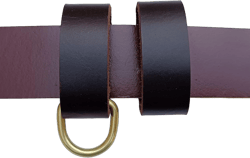 2 pack leather belt keepers+1 solid brass buckles keychains,leather belt keepers for men and women (Brown)