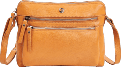 Cochoa Crossbody bags for Women Trendy Purses in Real Leather Soft Small Shoulder Sling Travel Crossover Mustard Nappa