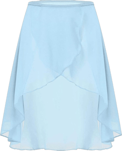Women's Ballet Dance Skirt Long Chiffon Irregular Midiskirt Sheer Wrap Scarf Asymmetric Skate Training Dress One Size Light Blue