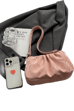 Dreamy Cloud Pleated Women's Shoulder Bag in Pale Pink - Perfect for Shopping, Dates, and Parties