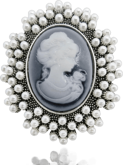 Cameo Brooch, Vintage Pearl Brooch for Women, Elegant Beauty Lady Portrait Victorian Brooch for Cameo Jewelry, Antique Brooch for Bouquet, Shawl, Scarf Christmas Gift
