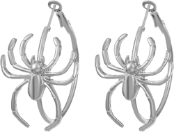 Punk Spider Earrings for Women Spider Hoop Earrings Halloween Spider Earrings for Women silver