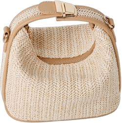 Straw Bag for Women Trendy Bucket Bag Summer Woven Crossbody Beach Purse Top Handle Small Tote Handbag Beige