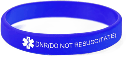 SHNIAN Dark Blue Elastic Silicone Medical Alert id Bracelet Emergency Wristband Men Women Health Awareness Unisex SOS,6.7"|Pre Engrave - DNR(DO NOT RESUSCITATE)