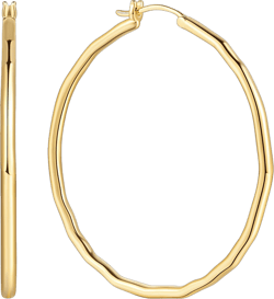 14K Gold Hoop Earrings for Women Gold Hoop Womens Earrings Round-edge Design Minimalist Hoops Earring for Women Hypoallergenic 35mm 45mm