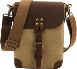 Mens Canvas Shoulder Bag Small Crossbody Retro Messenger Bag Satchel Green