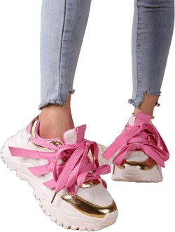 Stylish & Cool Double Strap Design Gold Accent White Shoes, Outdoor Casual Sneakers For Autumn, City Series, Commute, Workout, Travel, Wedge Chunky Platform Round Toe Low Top Color Block Multipurpose, Gift For Women
