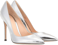 Mettesally Women's High Heels Closed Pointed Toe Pumps Stiletto Heel Party Wedding Basic Shoes 11 Patent Silver
