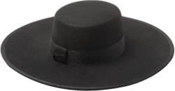 Felt Fedora Hat for Men Women Wool Black Flat Top Hat Fashion Show Fedoras Cap Leisure Panama Wide Brim Cap One Size Black Ribbon
