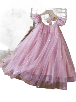 Young Girl 1pc Elegant, Lovely, Sweet Princess Dress With Bow Belt, Sparkling Sequins, Mesh And Tulle Material, Ideal For Parties, Beach, Birthdays, Spring/Summer Season