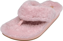 OLUKAI Kipe'a Heu Women's Sandal Slippers, Soft & Comfortable Shearling-Wrapped Straps, Durable RUbber Outsoles for All-Day Wear, Causal & Cute Everyday Style 9 Pink Clay/Pink Clay