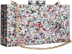 Gets Acrylic Purses and Handbags for Women Multicolor Perspex Geometric Patterns Box Clutch Banquet Evening Crossbody Handbag Z Mixed Silver Plus Size