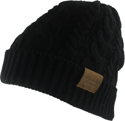 Women's Winter Beanie Warm Fleece Lining - Thick Slouchy Cable Knit Hat One Size Black