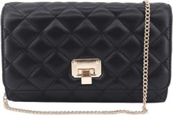 Evening Bag Small Quilted Clutch Purse Vegan Leather Classic Elegant Crossbody Handbag for Women Formal Wedding Party Black 001