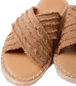 LIZAL Women's Cross Cloth Plus Size Slippers Summer Open Toe Slip On Sandals Gladiator Flat Sandals Casual Elegant Outdoor Anti Slip Beach Flat Shoe (Color : Brown, Size : 8.5 US)