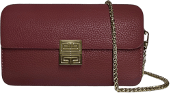 Small Crossbody Bag for Women Leather Ladies Mini Shoulder Purse with Chain Strap Clutch Wallet Deep Red
