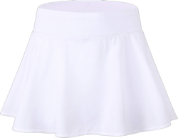 Big Girl's Pleated Active Skort Super Light Womens Mini Tennis Skirt with Shorts Large White