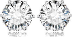 JewelryPalace Round Cut 2-6ct Cubic Zirconia Solitaire Stud Earrings for Women, 925 Sterling Silver 14k White Yellow Rose Gold Plated Earrings for Her, Classic Simulated Diamond Earrings Jewelry Sets G-6ct-CZ-White Gold