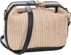 Straw Braided Shoulder Bag,Clutch Straw Bag, Crossbody Bag, Straw Handmade Bag,Woven Purse Summer for Women Black