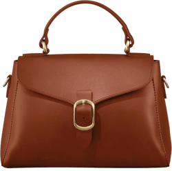 Vintage Vegan Leather Flap Top Handle Bag For Women Retro Satchel Casual Purse Simple Shoulder Classic Handbag Brown