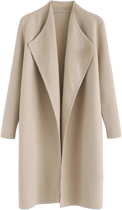 CHICWISH Women's Classy Open Front Knit Coat Cardigan Coatigan Light Jacket XX-Large Light Tan