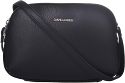 David Jones DAVIDJONES 3 Zip Porckets Compartment Crossbody Bag Faux Leather Shoulder handbag for Women Black