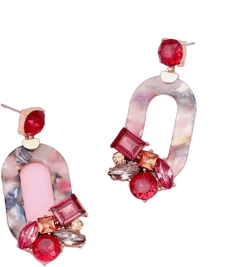 Acrylic Resin Dangle Earrings For Women Statement Floral Tortoise Shell Hoop Earrings Crystal Multicolor Oval Geometric Drop Earrings Fashion Jewelry