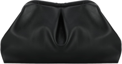 Fecialy Women's PU Leather Clutch Purse Ruched Handbags Formal Evening Bag Chic Soft Dumpling Crossbody Bag Party Wedding Black