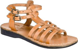 Jerusalem Sandals Leah - Leather Gladiator Sandal - Womens Sandals 5 Tan